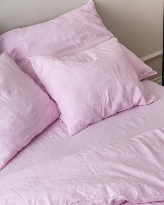 Lniane prześcieradło z gumką – Lilac