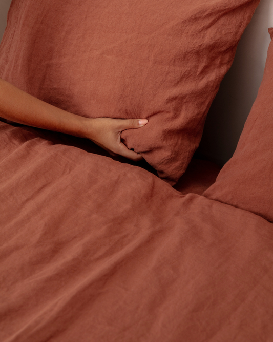 Flax Linen Pillowcase - Terracotta (set of 2)