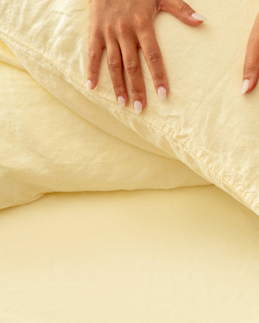 Flax Linen Fitted Sheet - Butter