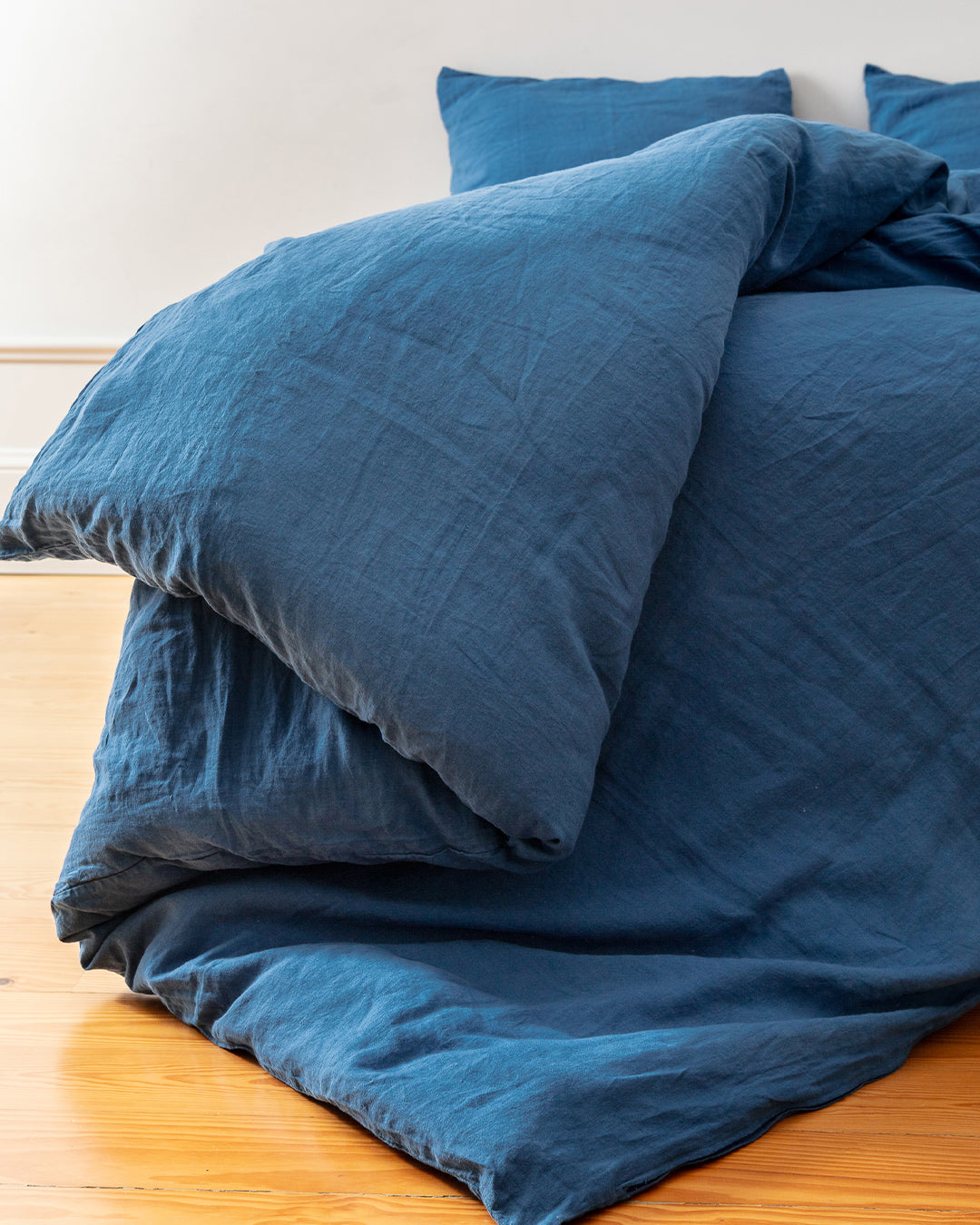 Flax Linen Duvet Cover - Navy