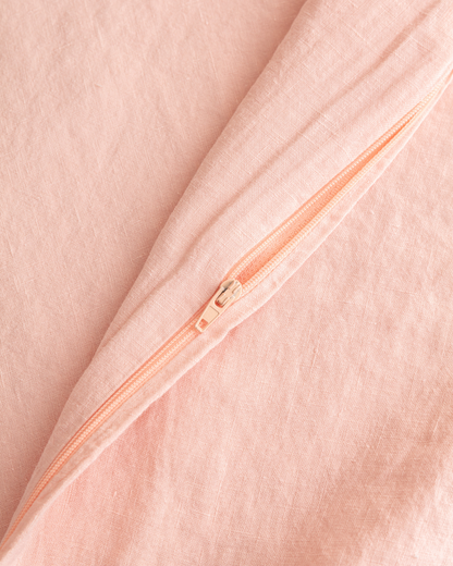 Flax Linen Duvet Cover - Blush