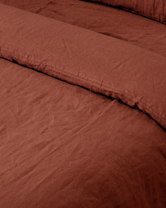 Flax Linen Fitted Sheet - Terracotta