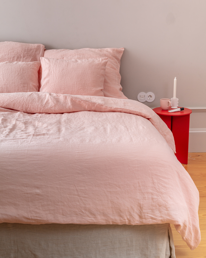 Flax Linen Duvet Cover - Blush