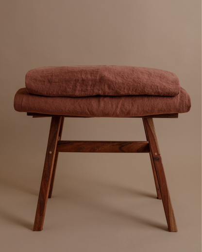 Flax Linen Fitted Sheet - Terracotta