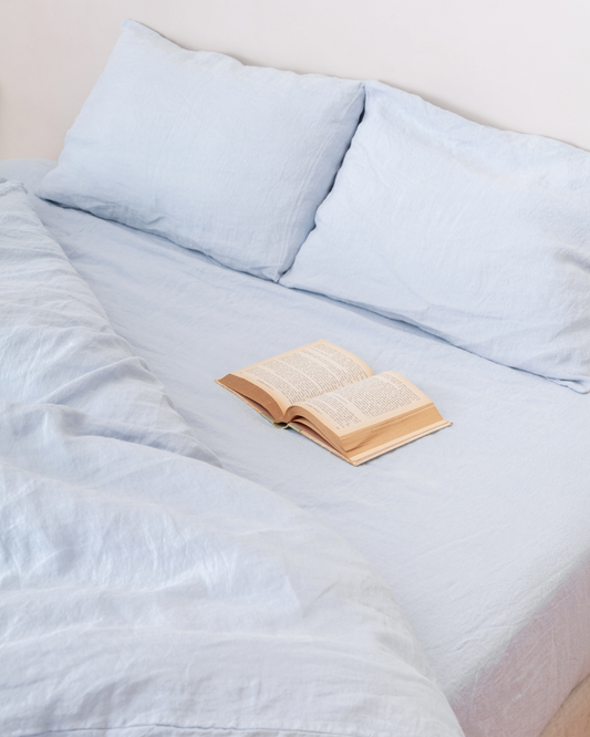 Flax Linen Fitted Sheet - Mist