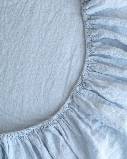 Flax Linen Fitted Sheet - Mist