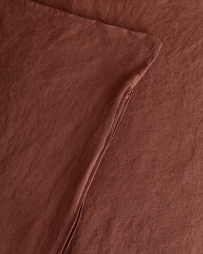 Flax Linen Duvet Cover - Terracotta
