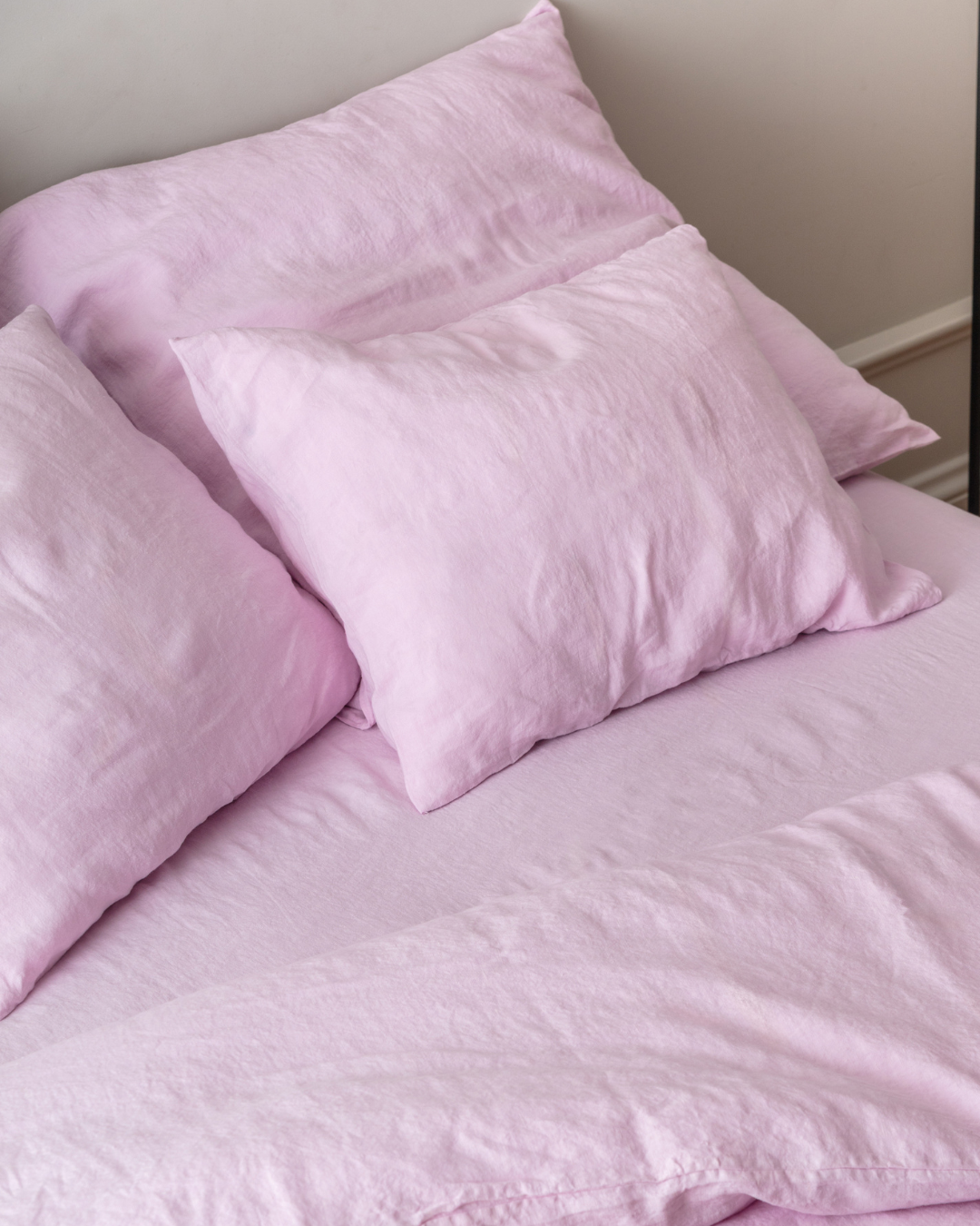 Lniane prześcieradło z gumką – Lilac
