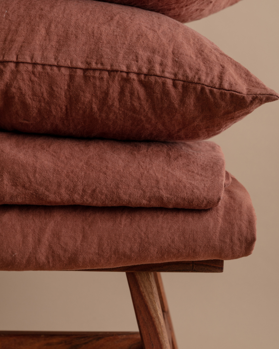 Flax Linen Duvet Cover - Terracotta