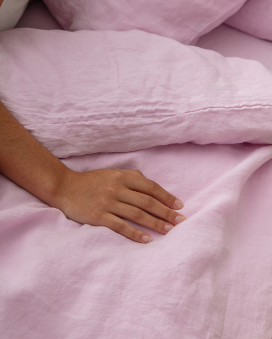Flax Linen Duvet Cover - Lilac