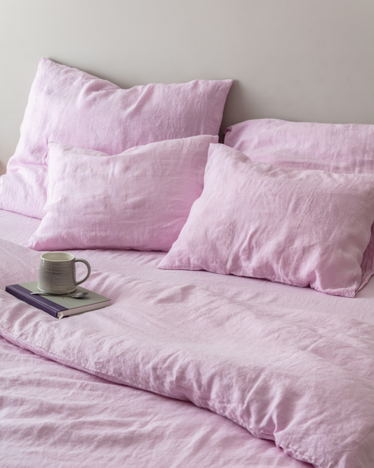 Flax Linen Duvet Cover - Lilac
