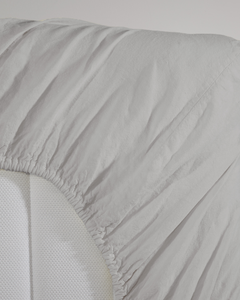 Flax Linen Fitted Sheet - Stone