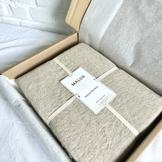 Flax Linen Bottom Flat Sheet - Natural