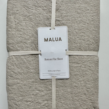 Flax Linen Bottom Flat Sheet - Natural