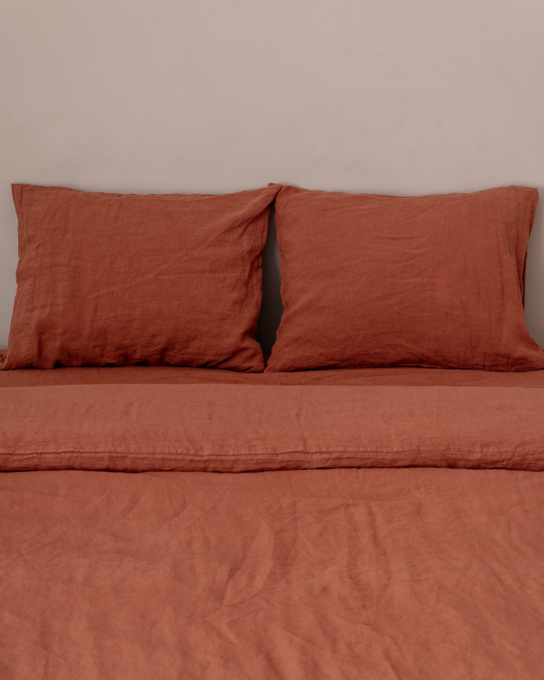 Flax Linen Pillowcase - Terracotta (set of 2)