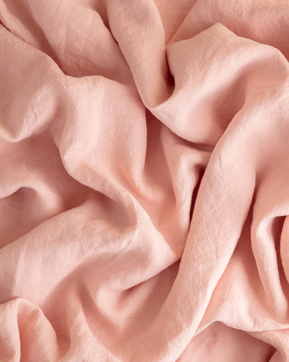Flax Linen Duvet Cover - Blush