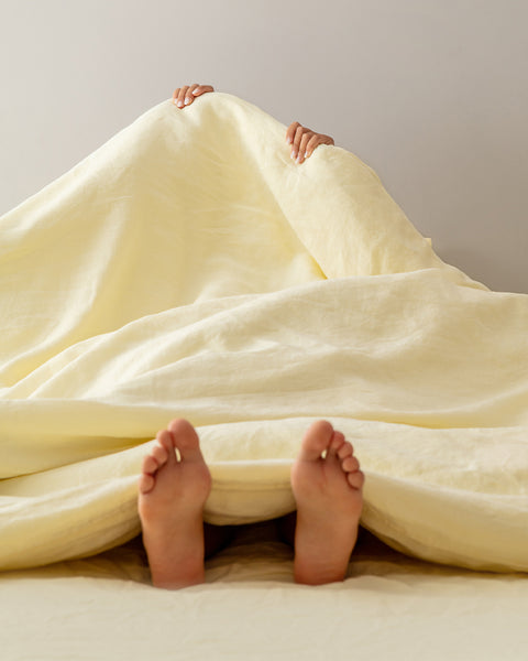 Flax Linen Duvet Cover - Butter