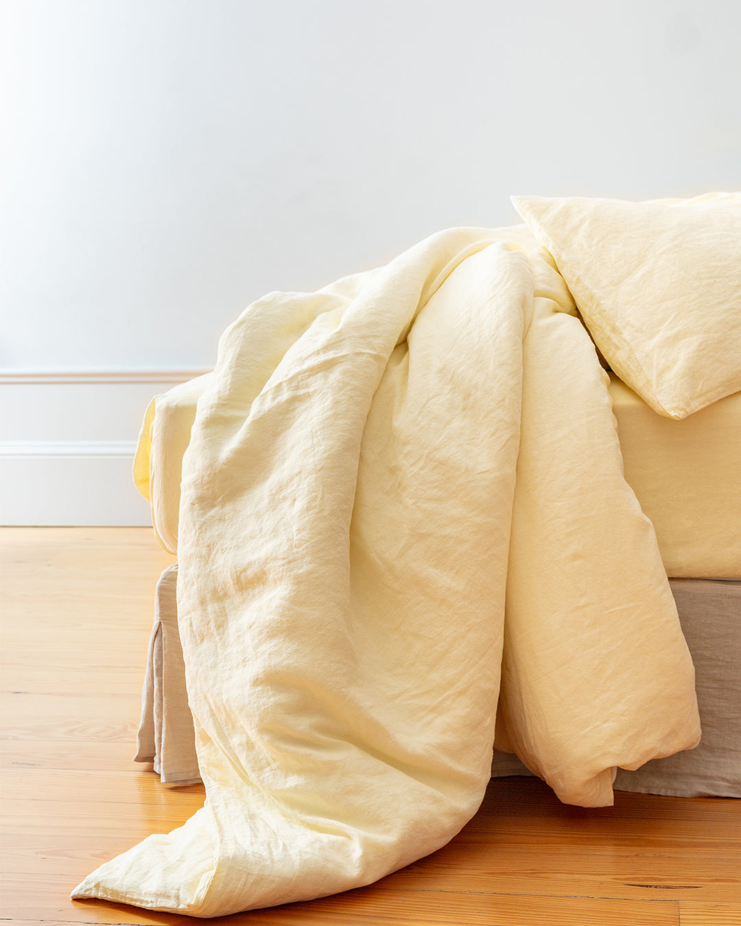 Flax Linen Duvet Cover - Butter