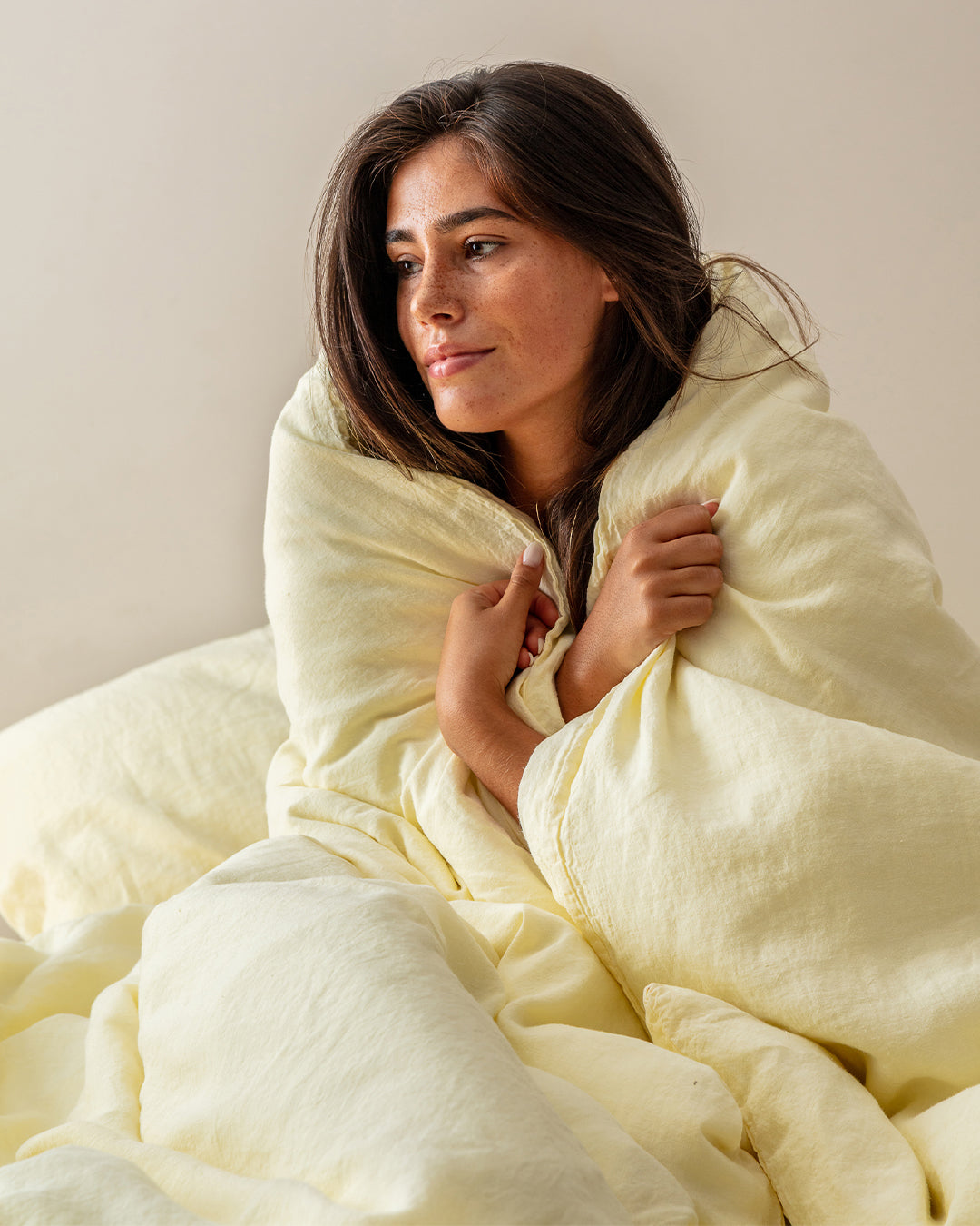 Flax Linen Duvet Cover - Butter