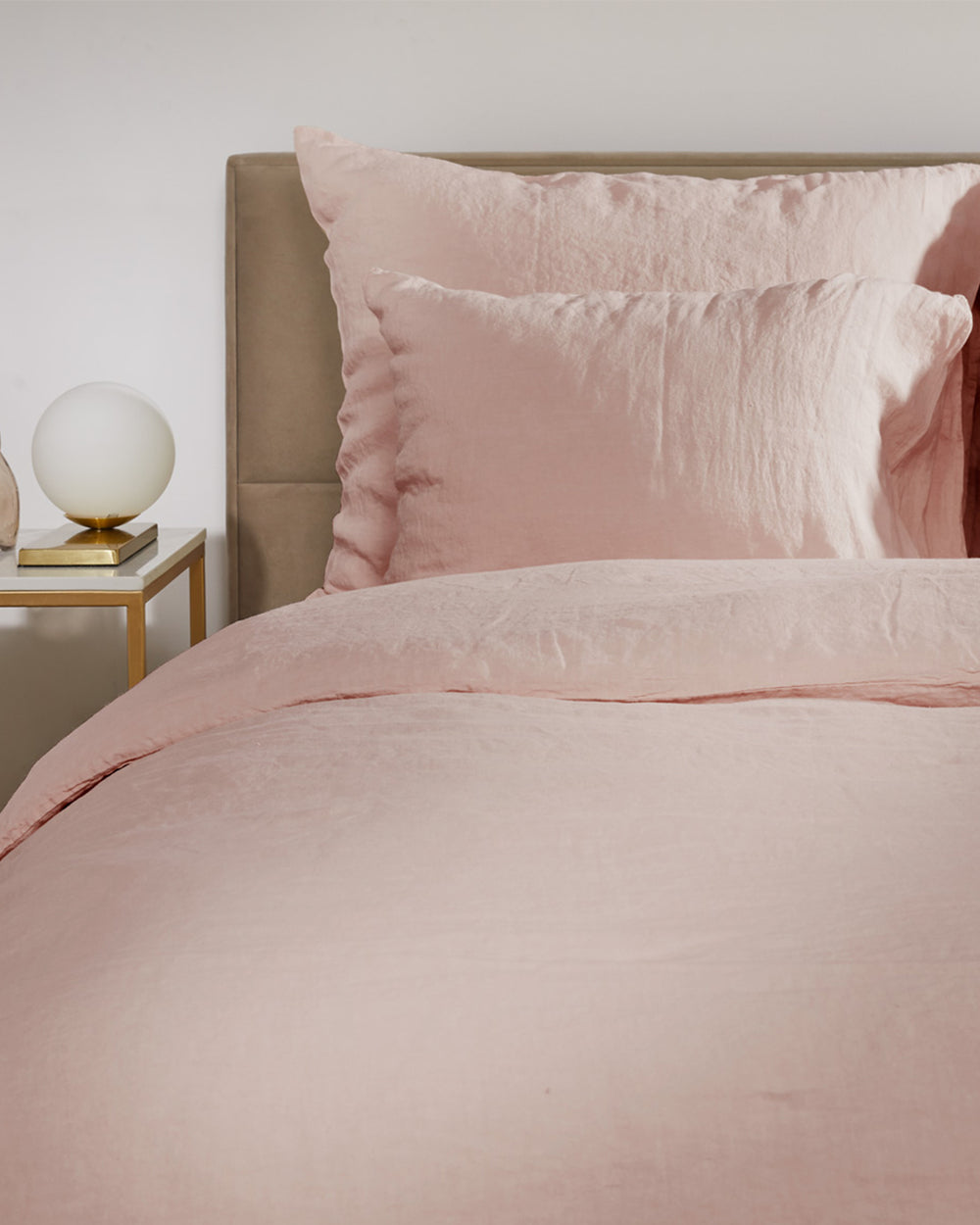 Flax Linen Duvet Cover - Blush