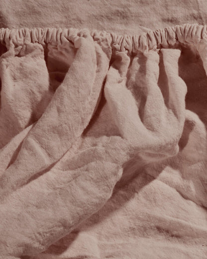 Flax Linen Fitted Sheet - Blush
