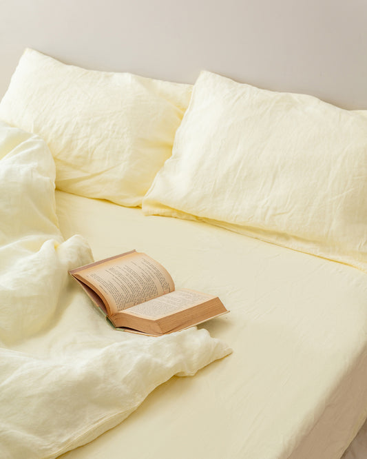 Flax Linen Fitted Sheet - Butter