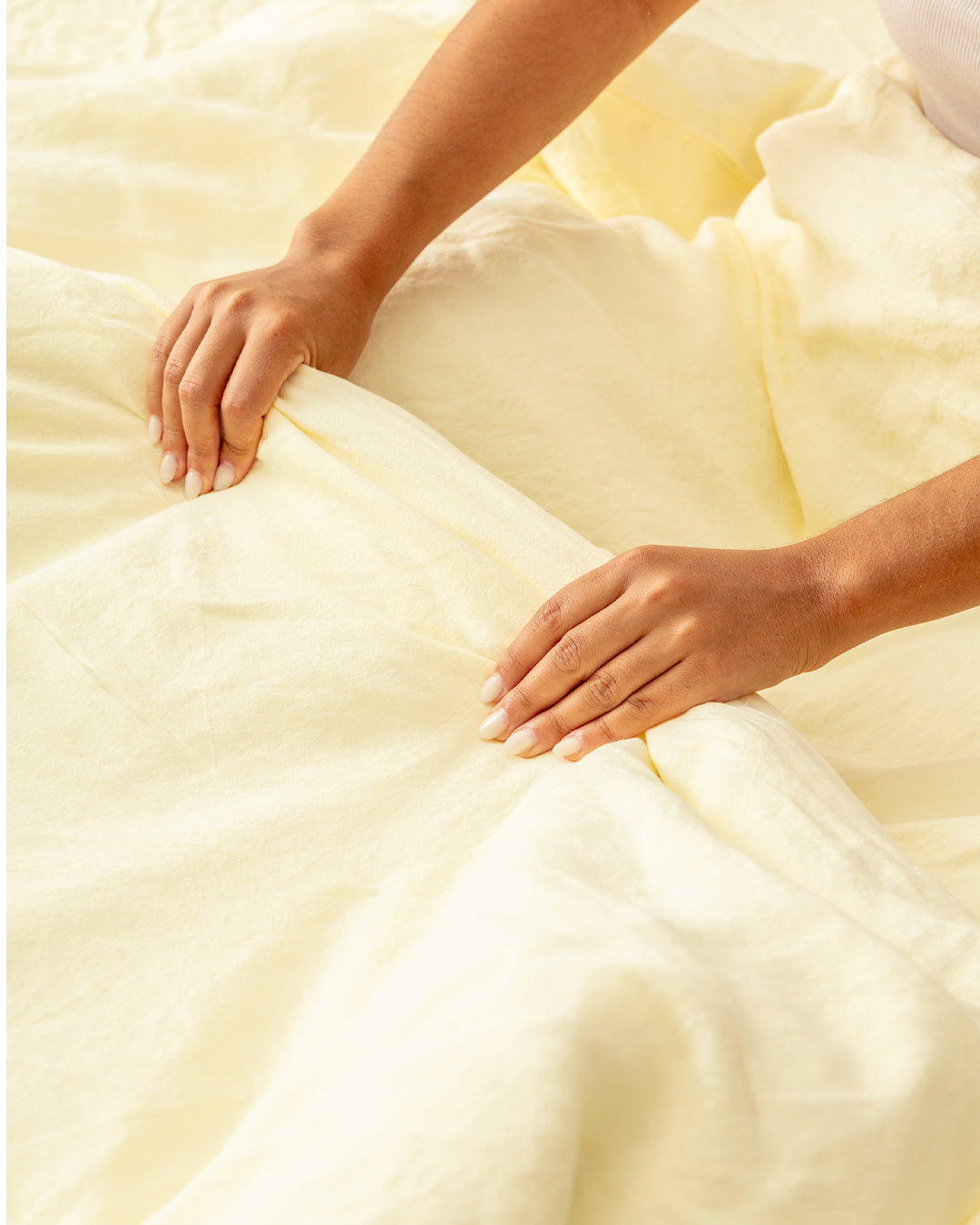 Flax Linen Fitted Sheet - Butter