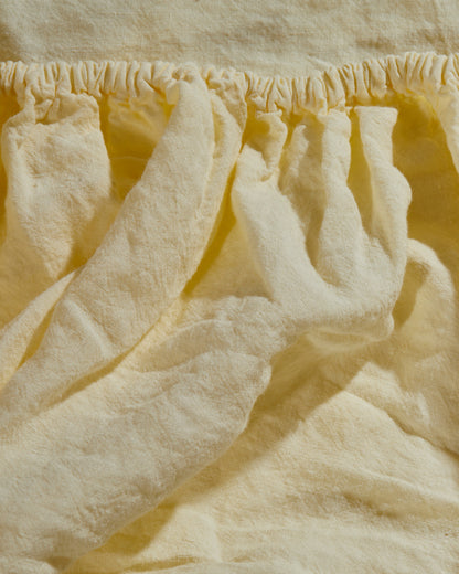 Flax Linen Fitted Sheet - Butter