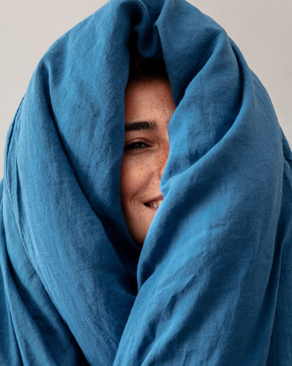 Flax Linen Duvet Cover - Navy