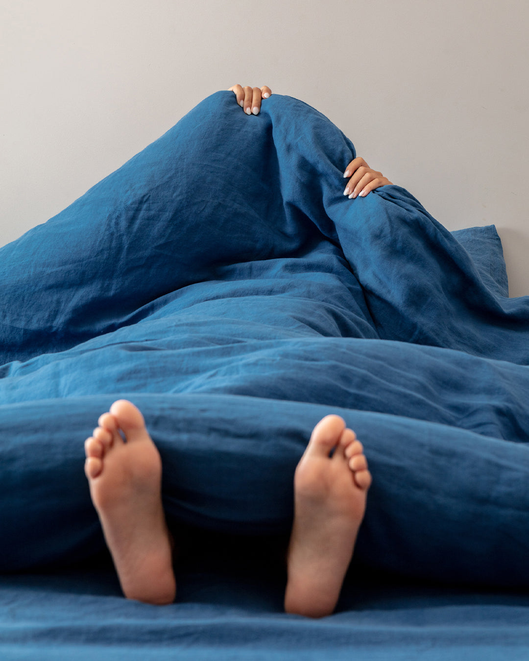 Flax Linen Duvet Cover - Navy