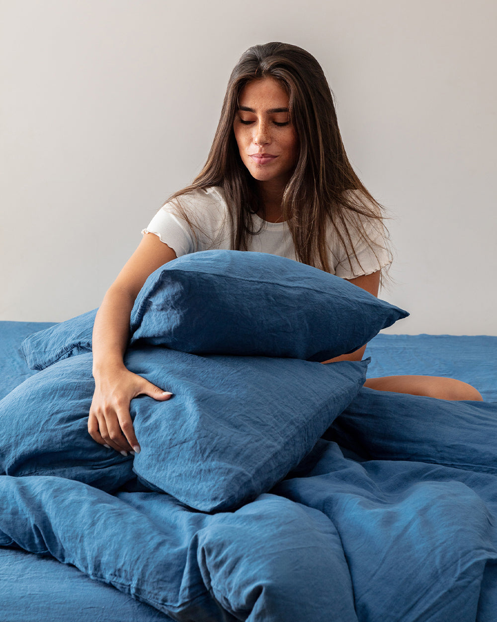 Flax Linen Duvet Cover - Navy