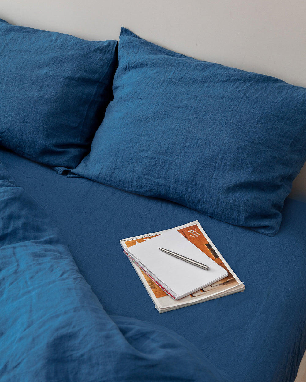 Flax Linen Duvet Cover - Navy