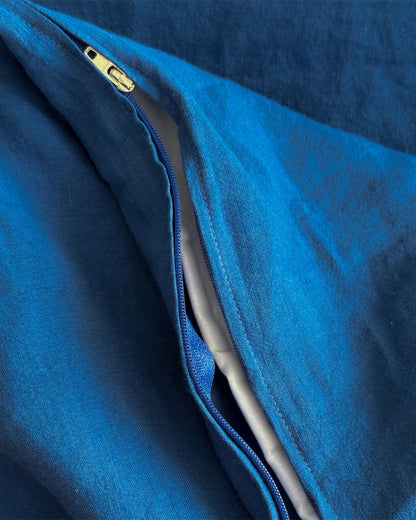 Flax Linen Duvet Cover - Navy