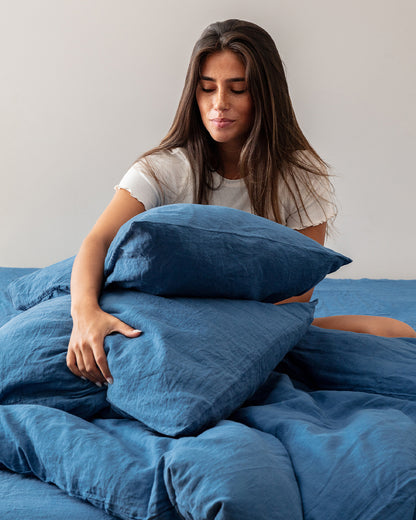 Flax Linen Pillowcase - Navy (set of 2)