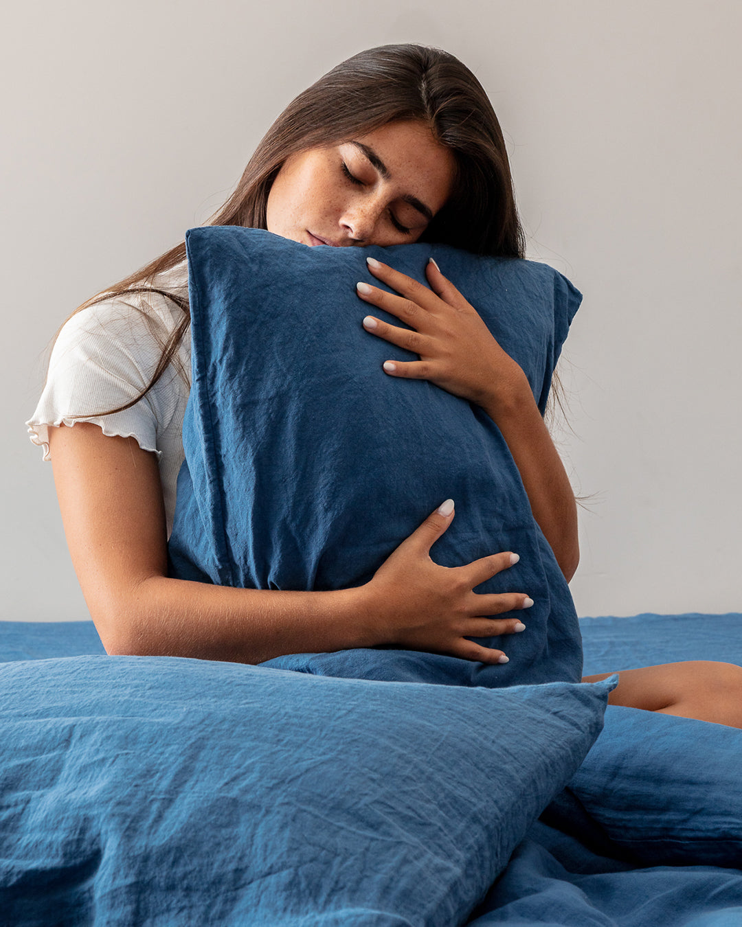 Flax Linen Pillowcase - Navy (set of 2)