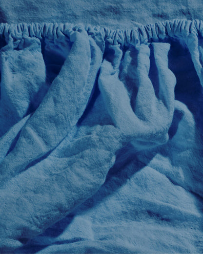 Flax Linen Fitted Sheet - Navy